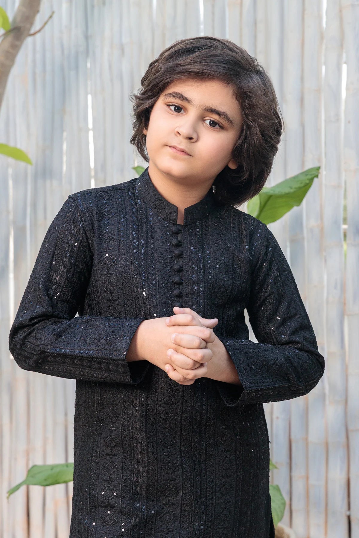 Kids Navy Blue Designer Kurta Pajama Set