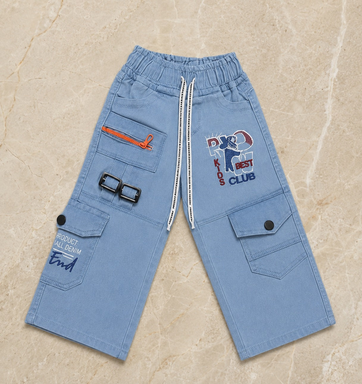Kids Blue Cargo Denim Pants | Cargo Style