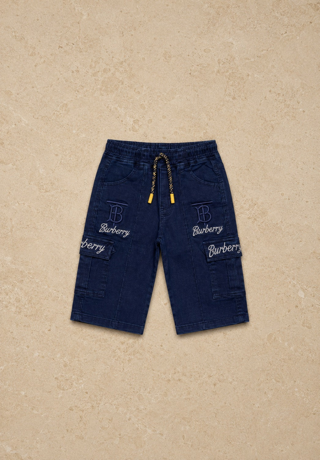 Boys Dark Blue Denim Cargo Shorts | Casual Summer Jean Shorts