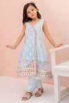 Maroon Velvet Party Dress with Gold Embroidery - Girls