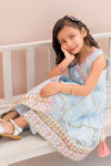 Maroon Velvet Party Dress with Gold Embroidery - Girls