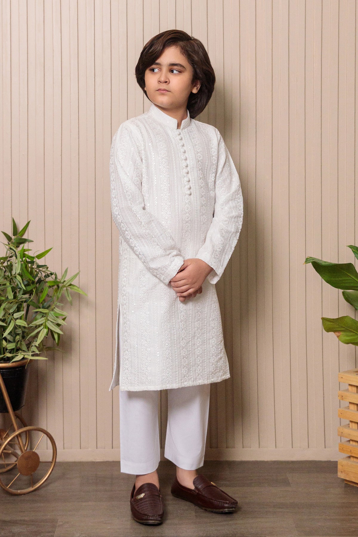 Kids Off-White Designer Kurta Pajama Set – Premium Ethnic Wear for Boys
