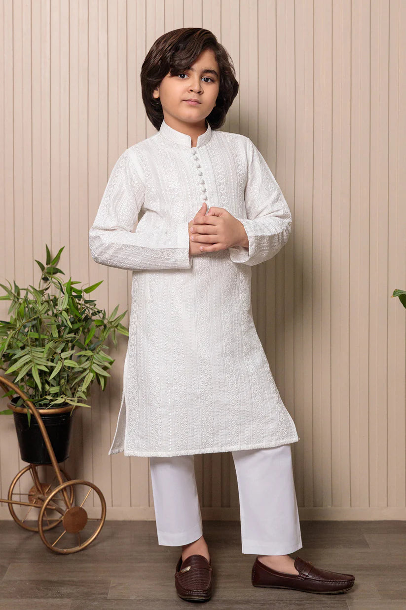 Kids Off-White Designer Kurta Pajama Set – Premium Ethnic Wear for Boys