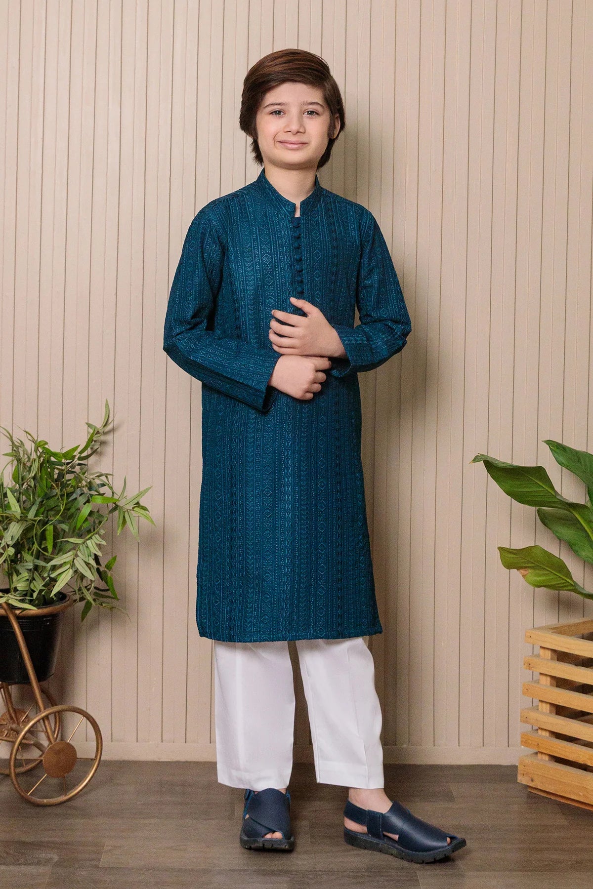 Kids Blue Designer Kurta Pajama Set – Premium Ethnic Wear for Boys | Festive & Wedding Outfit
