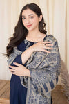Women's Unstitched Embroidered Lawn 3-Piece Suit - Blue