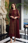 Women's Embroidered Neckline Kurta with Belt - Navy Blue