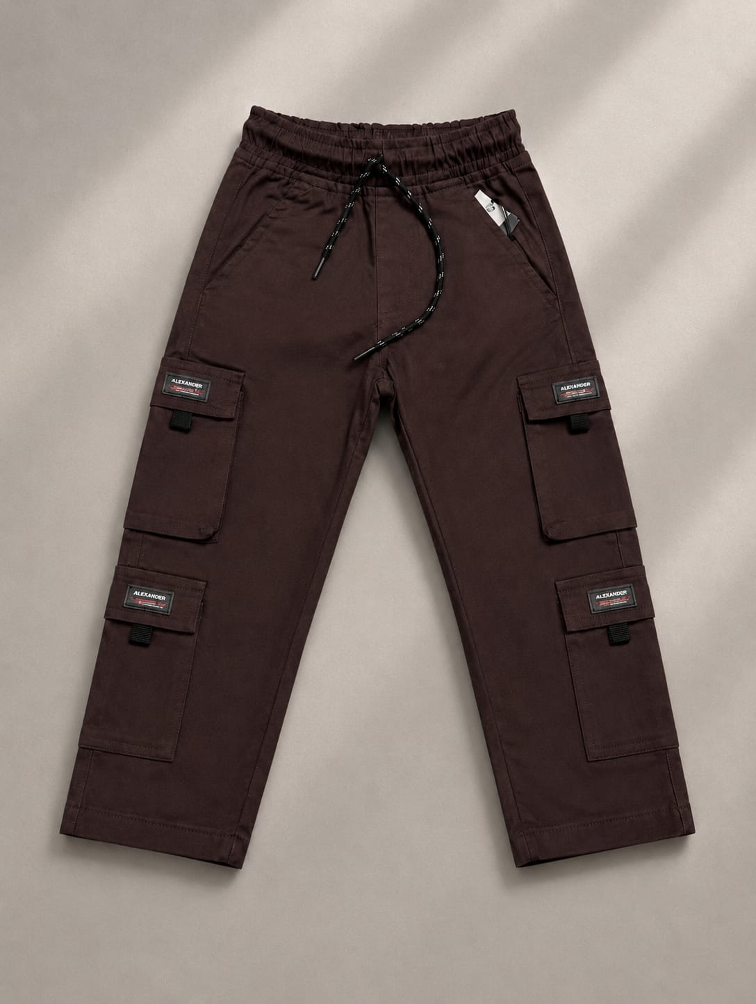 Boys Brown Cargo Pants | Premium Cotton Utility Trousers