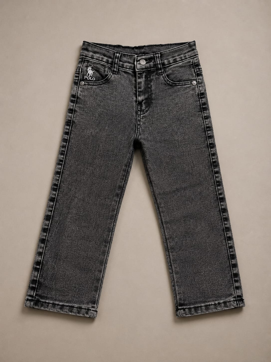 Boys Premium Polo Grey Straight Fit Denim Jeans