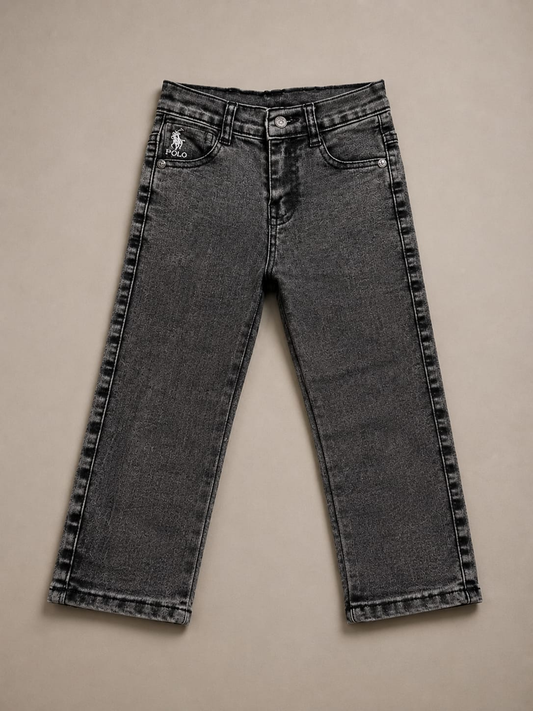 Boys Premium Polo Grey Straight Fit Denim Jeans