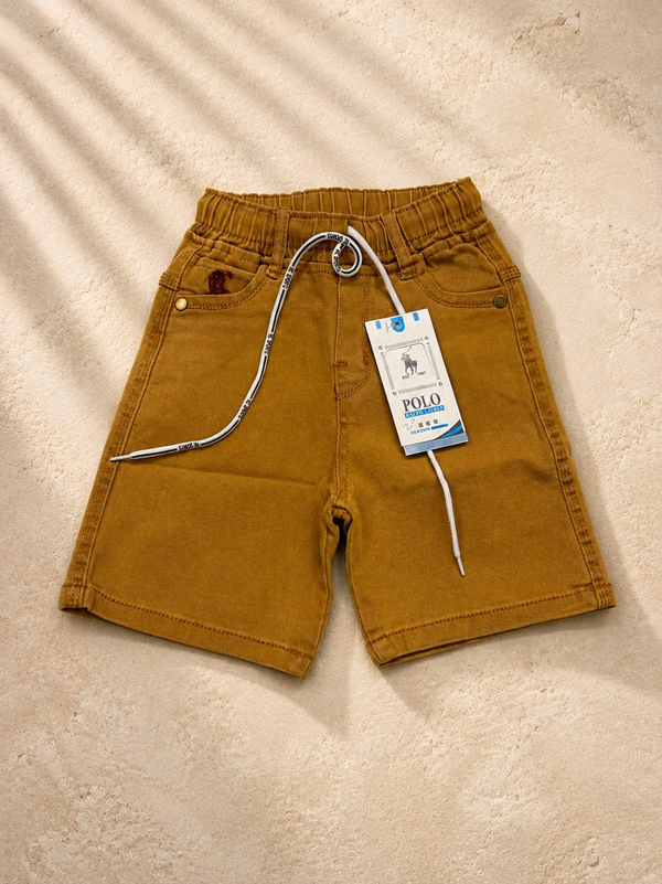 Boys Mustard Cotton Shorts | Premium Casual Summer Short