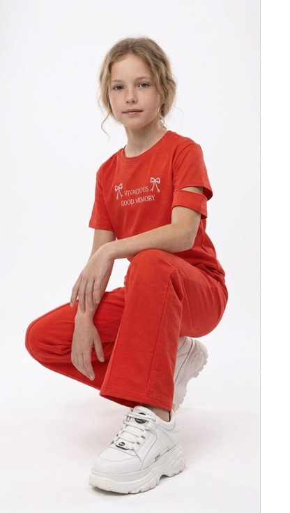 Cherry Bloom Girls' Co-Ord Set | Premium Cotton T-Shirt & Flared Pants