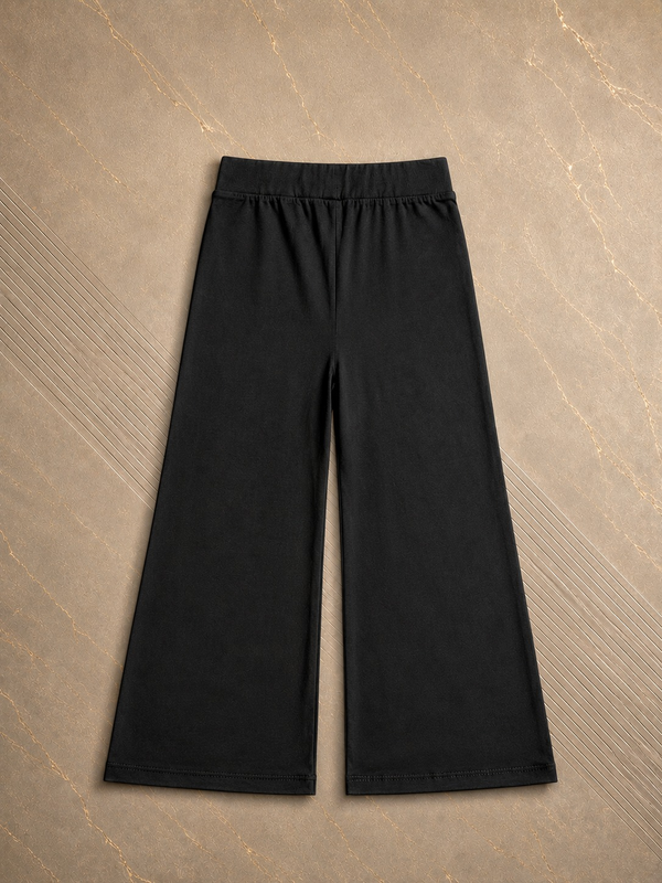 Girls Black Wide Leg Trouser | Premium Everyday Pants