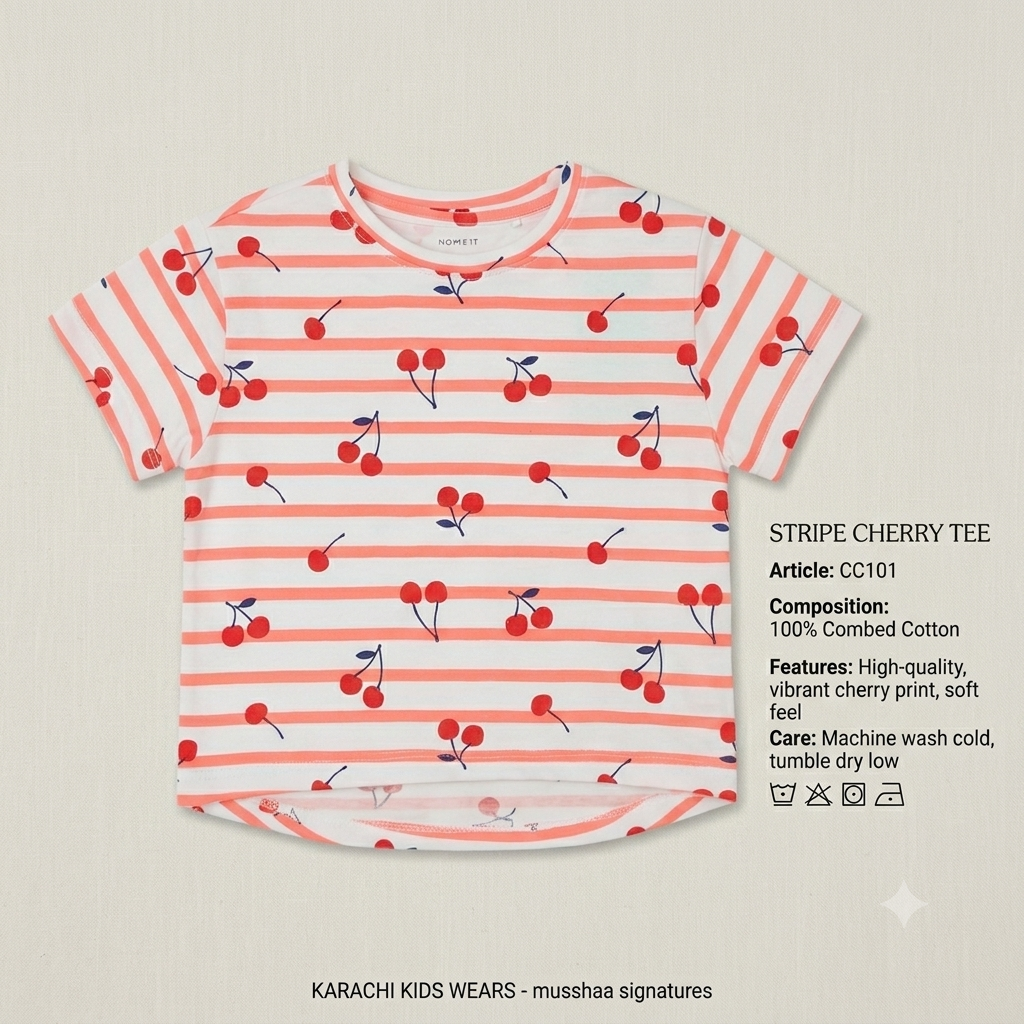 Floral Sparkle Kids' Red Cotton Tee | Silver Print T-Shirt