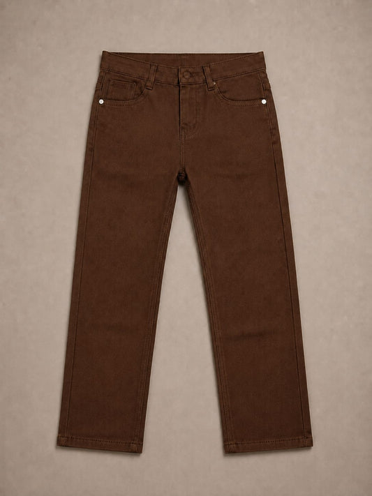 Boys Cotton Pants | Dark Brown