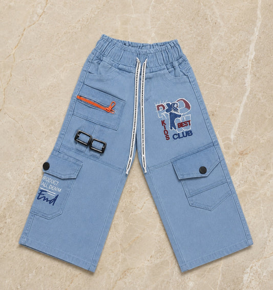 Boys Cargo Trousers | Sky Blue