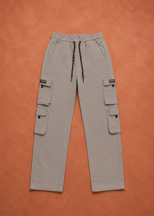 Boys Grey Cargo Pants | Premium Cotton Trousers