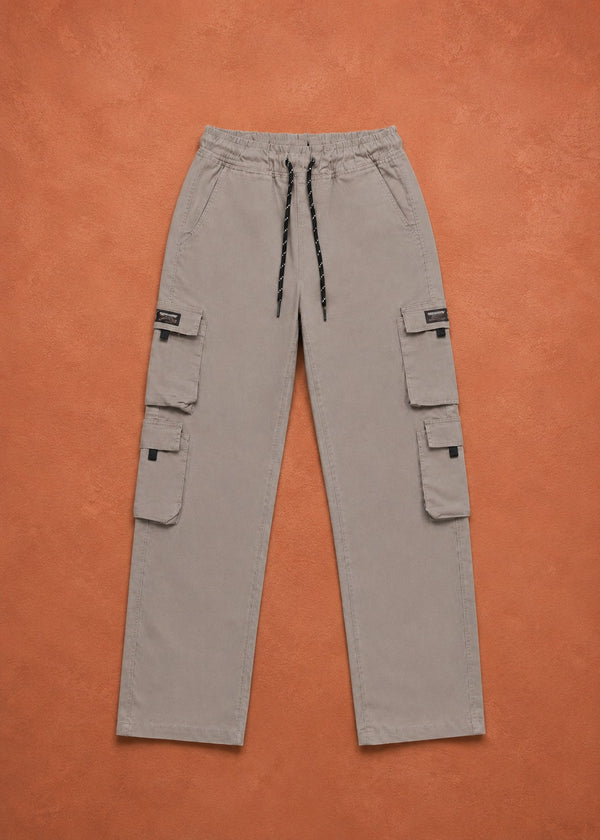 Boys Grey Cargo Pants | Premium Cotton Trousers