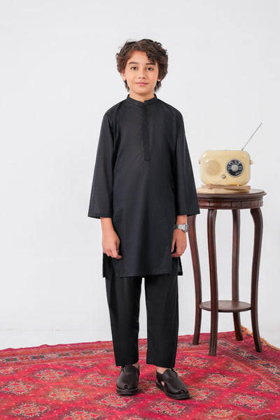 Kids Navy Blue Designer Kurta Pajama Set