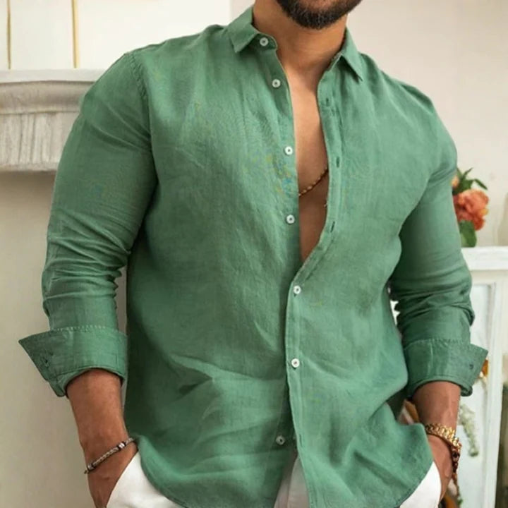 Men's Casual Linen Shirt | Breathable & Versatile Fit