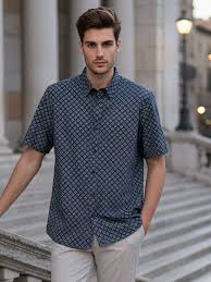Men's Casual Long Sleeve Stand Collar Shirt | Regular Fit Button-Up Shirt for Everyday, Office & Smart Casual Wear